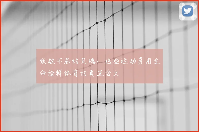 致敬不屈的灵魂,这些运动员用生命诠释体育的真正含义